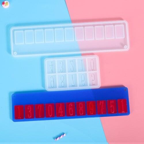 2021 New Number Tag Resin Mold Silicone Mold Decoration Shape Coaster for Epoxy Resin Casting DIY Mold