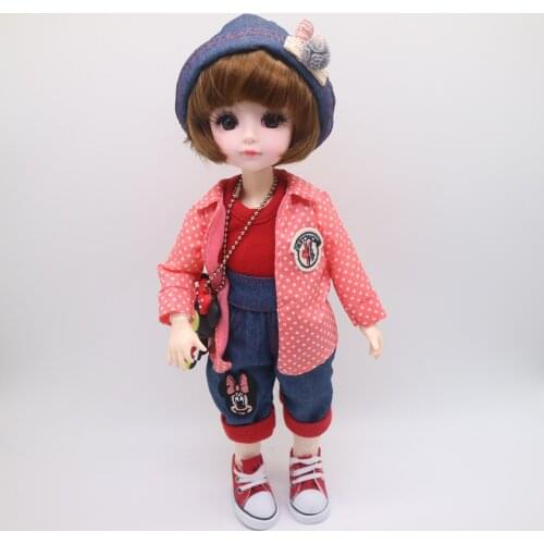 30cm Movable Jointed Dolls Toys BJD SD dolls plastic doll selling with dress,wigs,shoes