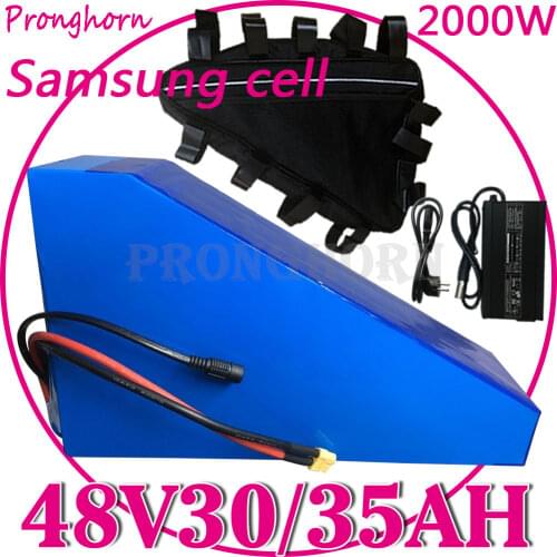 48V Electric Bicycle Battery 48V 2000W 1000W Ebike li-ion Battery 48V 30AH Lithium Battery Pack Use Samsung Cell With 5A Charger