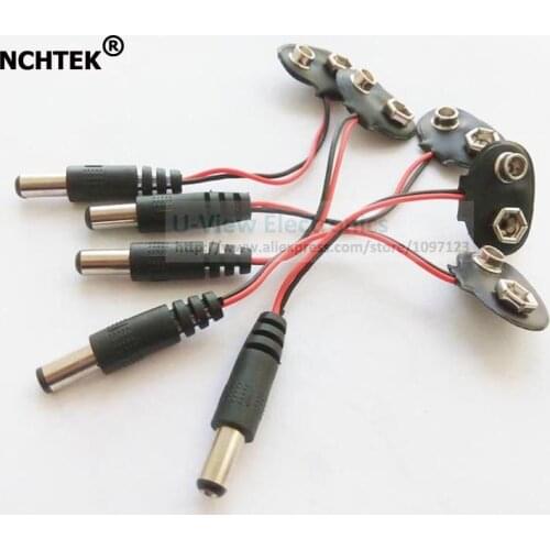 NCHTEK 9V Battery Adapter For CCTV Systems 9V BATTERY SNAP ON TERMINAL+DC 5.5x2.1MM Male PLUG 9V POWER/Free Shipping/30PCS