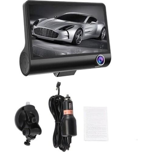 Car DVR 2 Cameras Lens 4.0 Inch Dash Camera Dual Lens suppor Rearview Camera Video Recorder Auto Registrator Dvrs Dash Cam