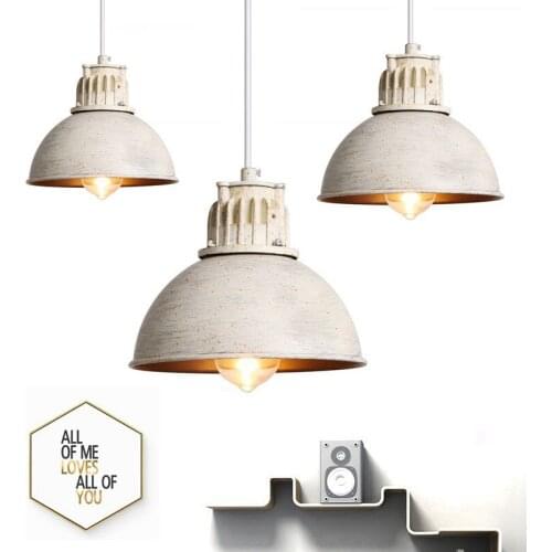 American Style White Retro Iron Pendant Lights Country Loft Industrial Creative Personalized Dining Room Bar Illumination Light