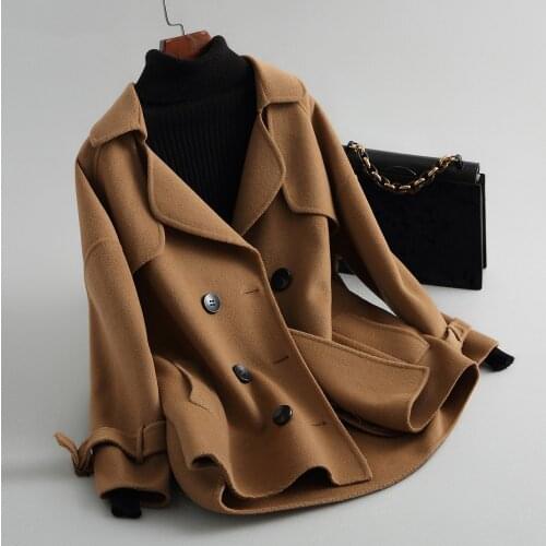 Double Side Wool Coat Female Jacket Autumn Winter Jacket Women Korean Woolen Coats Vintage Overcoat Casaco Feminino MY