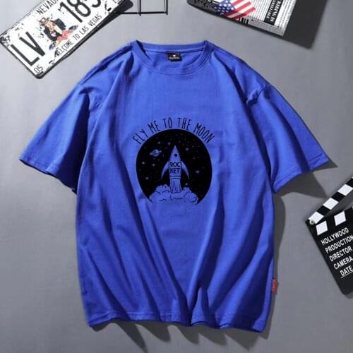 Harajuku Womens Long Sleeve T-shirt Hip-hop Ulzzang T Shirts Korean Style Spaceship Print T Shirt Fashion Black White Girls Tee