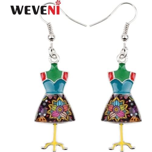 ARWA Enamel Alloy Tools Clothes Model Dangle Drop Retro Earrings Trendy Charms Jewelry For Girls Women Friends Gifts