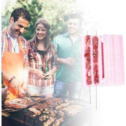 Barbecue Tool Meat Grill Skewer Double Row Beef Mutton Skewer Maker Fast Skewer Meat Machine Double Row Stringer