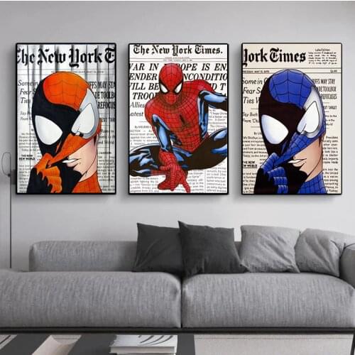Marvel Movie Superhero Spiderman Canvas Painting Prints Posters Wall Graffiti Art Pictures for Living Room Decoration Cuadros