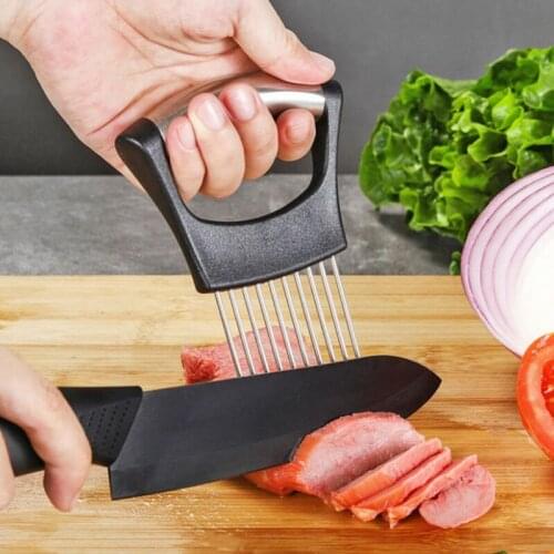 Kitchen Black Stainless Steel Cutter Food Slicer for Onions Tomatoes Potatoes Meat Fish