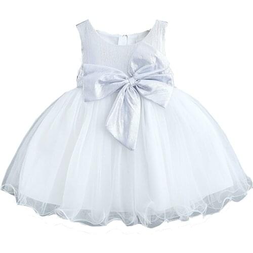 Summer Baby Girls Dress Princess Big Bow Toddler Ball Gown Mesh Kids Evening Outfit Childrens Clothes