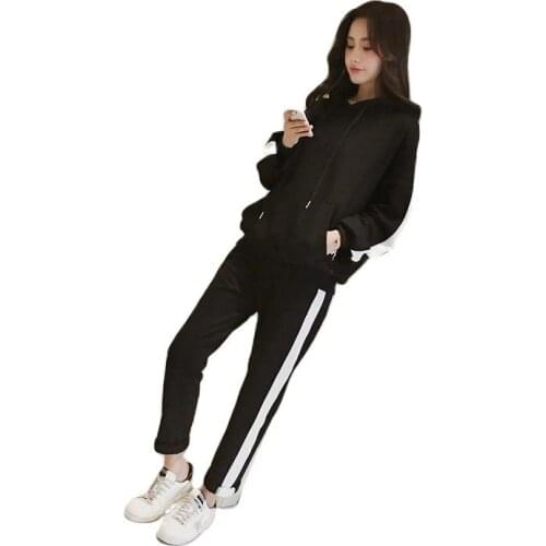 Fashion Plus Size Suit Female Autumn Womens Clothing 2021 New Hooded Sweater Gge Reduction Leisure Sports 2 Piece Woman Set