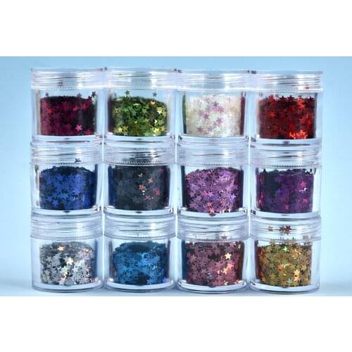 A Box 12 Color Resin Fillers Star Flash Glitter Shiny Fillings For Epoxy Resin Mold Crystal Jewelry Making Decoration