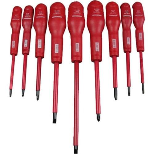 9pcs/ pack) 3 4 5 6mm Phillips Slotted Screwdriver set 1000V Insulated Screwdrivers CR-V Steel Srew Driver Repair Tool Kit