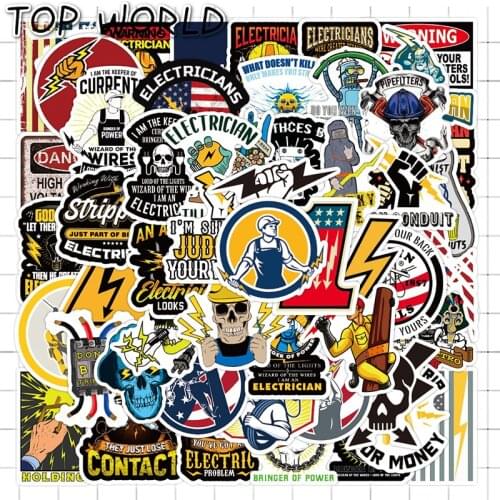 10/50Pcs/set Electrician Series Cartoon Mixed Graffiti Stickers For Decals Laptop Luggage Diy Skateboard Helmet Refrigerator