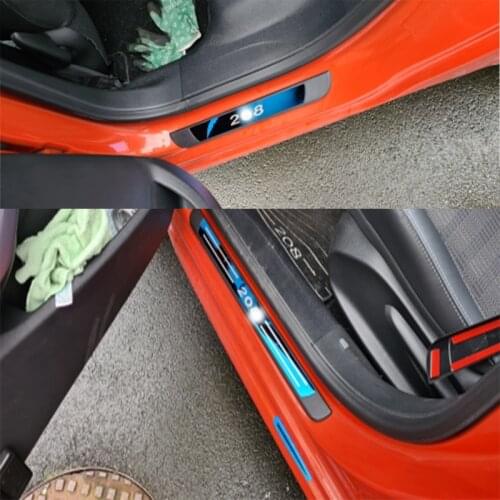 Stainless Steel Car Auto Door Sill Plate Pedals Anti-wear Cover Protector for Peugeot 208 2012-2020