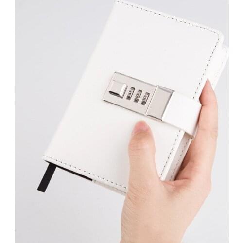 Password Notebook Paper Lockable Portable Book PU Leather Diary Lock Traveler Journal Weekly Planner School Stationery Gifts