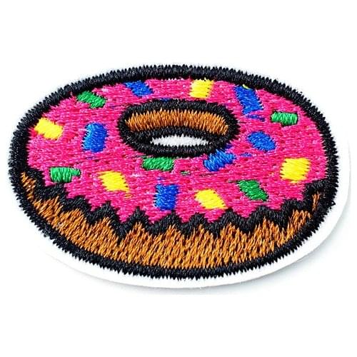 Doughnut (Size:2.8x4.2cm) Cloth Badge Mend Decorate Patch Jeans Jackets Bag Clothes Apparel Sewing Decoration Applique