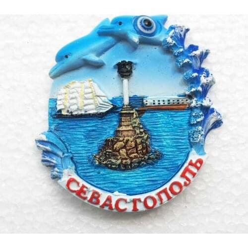 QIQIPP Russian Holy Land Crimea tourism commemorative crafts magnetic refrigerator sticker creative collection companion gift