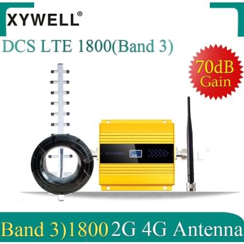 Gsm repeater 1800 LTE 1800MHZ 4G cellular Mobile signal Booster DCS 1800Mhz 2G 4g Cellphone Cellular GSM 1800 + Yagi Antenna