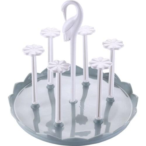 Cup Storage Rack, Glass and Sports Bottle Drain Rack, Kitchen Countertop Non-Slip Cup Holder