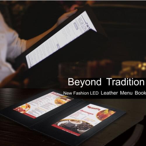 LED luminous White Light Menu ABS Plastic Restaurants KTV Bars and Other Places of Leisure and Entertainment Liquor Card Leather
