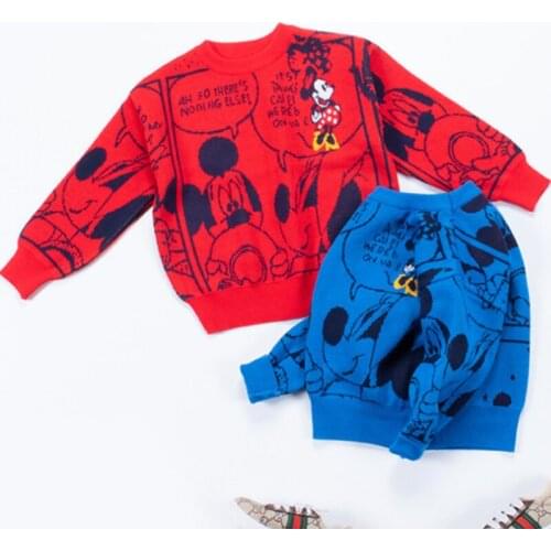Girls Sweater 2021 New Autumn Winter Sweater Round Neck Loose Childrens Sweater Kids Minnie Baby Sweater Pullover Boy Sweate