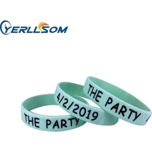 YERLLSOM 100pcs/Lot High Quality Wholesale Custom Bulk Cheap Silicone Wirstbands printed Hebrew Silicone Bracelet YS19081301