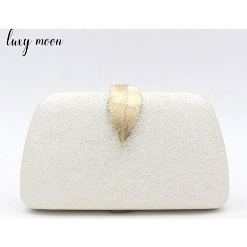 Womens Luxury Designer Handbag Wedding Clutch Bag PU Ladies Handbags Metal Leaf Lock Party Purse Womens Bag Trend 2021 Z190