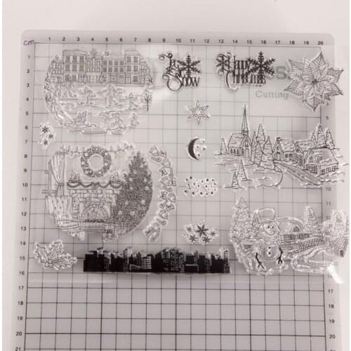 Winter Snow Scene Transparent Clear Silicone Stamp Seal Cutting DIY Scrapbooking Rubber Coloring Embossing Diary Decor Reusable