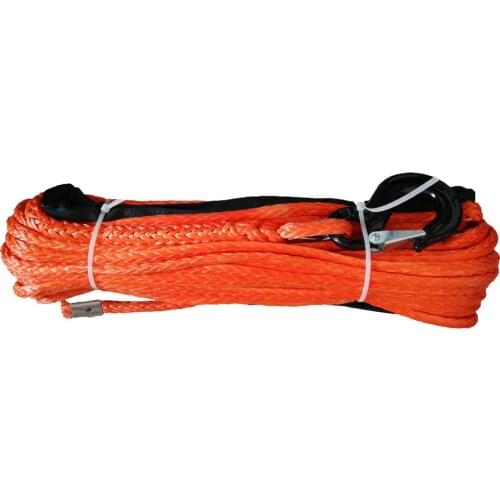 1/2" x 100' 12mm x 30m Synthetic UHMWPE Winch Rope With Hook For 4WD UTV