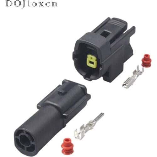1 Set 1 Pin Auto AMP Tyco Denso Automotive Black Connector Waterproof Wire Harness Male Female Wiring Plug 174879-2 174877-2