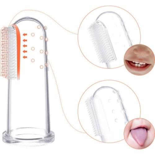 1 Set Soft Baby Finger Toothbrush and Box Silicone Baby Brush Teeth Cleaning Care Hygiene Brush Infant Tooth Brush for Newborn