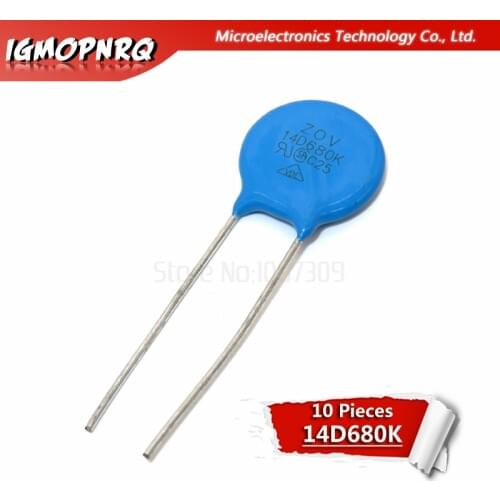 10pcs varistor 14D680K 68V piezoresistor 14D680