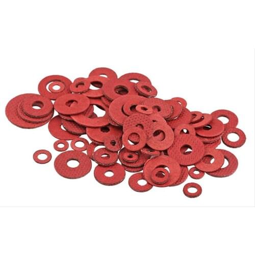 100Pcs M2 M2.5 M3 M4 M5 M6 M8 M10-M20 Steel Flat Pad Insulation Washers Red Paper Meson Gasket Spacer Insulating Spacers
