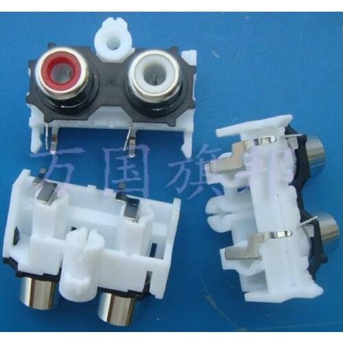 2 bit RCA lotus audio socket white
