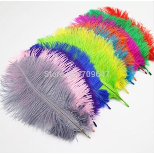 20PCS/lot Loose Ostrich Feathers 10-12inches/25-30cm beautiful plumages diy jewelry material wedding decorations 12colours