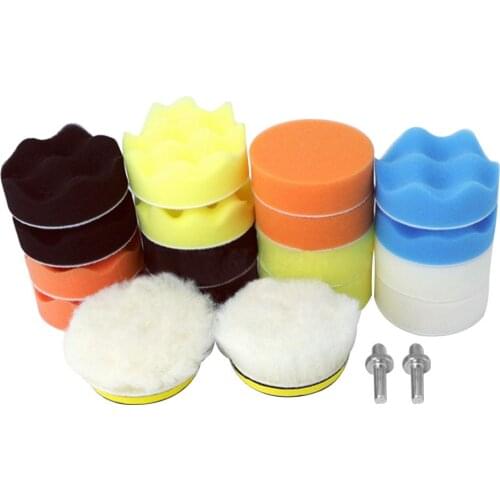 22Pcs 3 Inch Car Foam Drill Polishing Pads Kit Auto Buffing Sponges Polisher Polisher Waxing Polishing Set