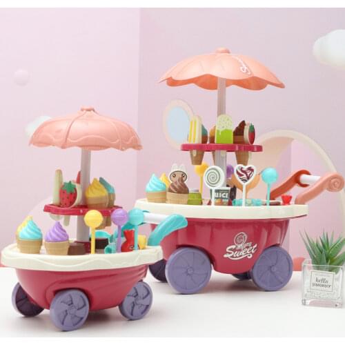 36Pcs Kids Pretend play toys simulation candy music Ice Cream Push Car toy early Education Toys for Children Girls Boys gifts