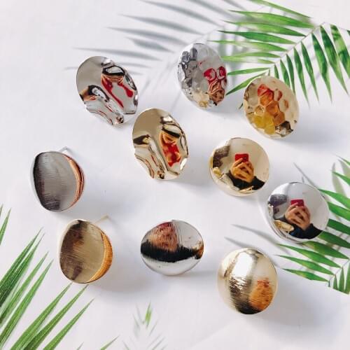 8pieces / lotalloyRoundwhite k k goldbead capsearings fashion jewelry stainless steel jewelrydiy jewelryOther