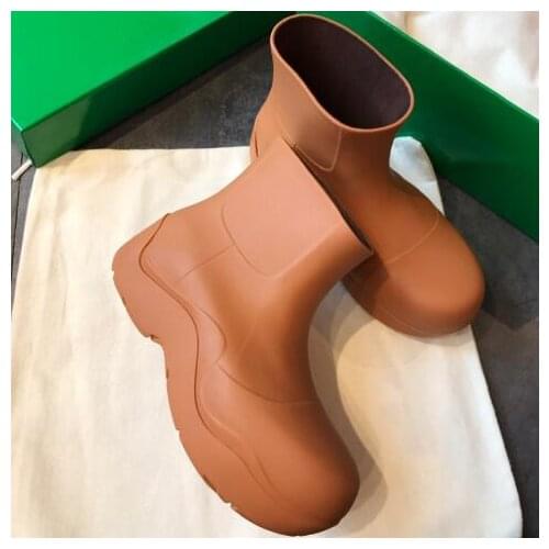 Moraima Snc Woman Round Toe Fashion Boots Fashion Plastic Waterproof Rain Boots Hot Selling Ankle Boots Brown Rose Pink