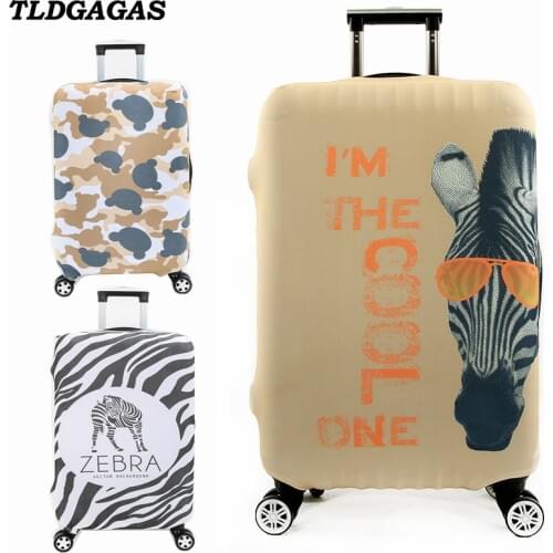 TLDGAGAS Elastic Fabric Zebra Pattern Luggage Protective Cover Suit 18-32 Inch Trolley Case Suitcase Cover Travel Accessories