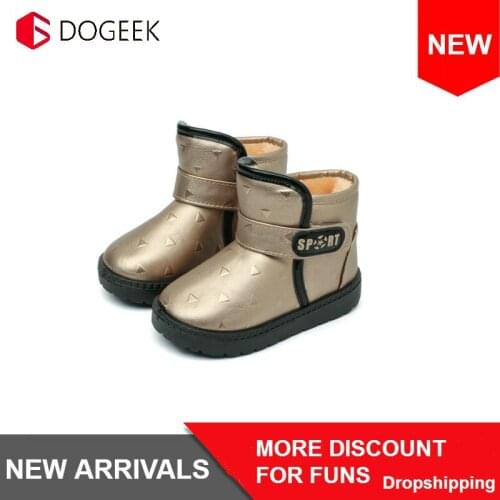 Child Snow Boots Casual Shoes Warm Fur New Winter Martin Boots Boys Girls Shoes Fashion Leather Soft Antislip Plush Snow Boots