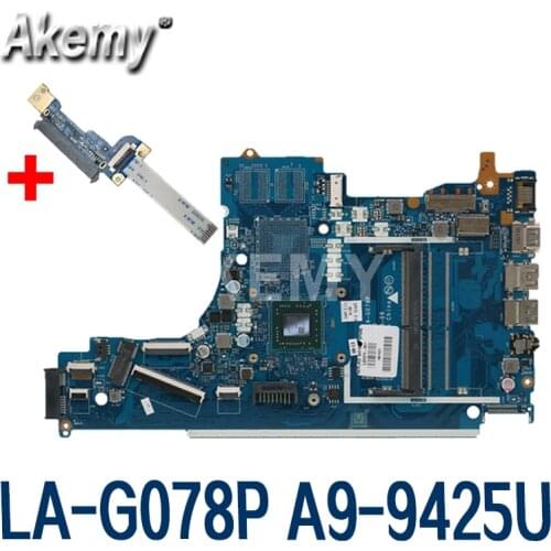 For HP 15-DB Laptop Motherboard With A9-9425 AM9425 CPU EPV51 LA-G078P L20477-601 L20477-001 DDR4 100% Tested Fast Ship