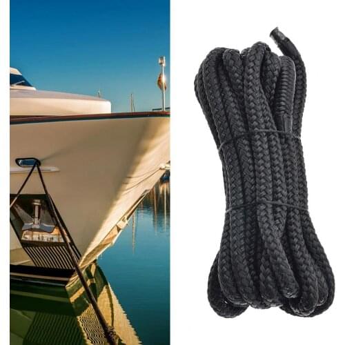 BT-RP002 black dock line double braided anti-scratch belt protective cover mooring boat rope kayak docking rope boat accessories