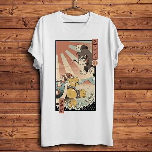 Japan traditional Ukiyoe kaiju Gorilla Kaiju Smash funny t shirt men summer new white casual tshirt unisex streetwear tee