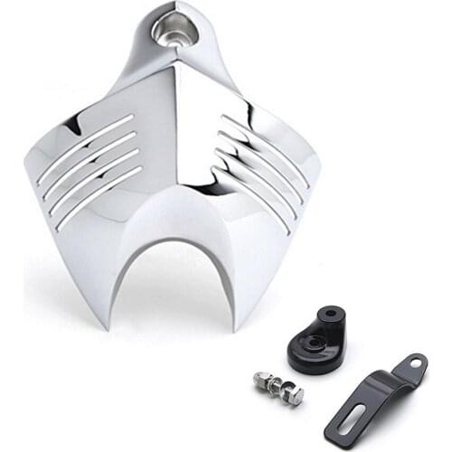 Chrome Black Motorcycle Aluminum V-Shield Horn Cover For Harley Softail Dyna Glide Big Twin Electra 1992-2012 2008 2007 2006