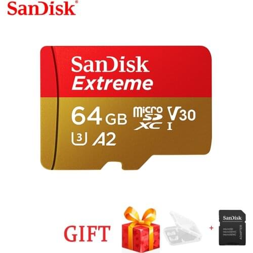 Free Shipping SanDisk Extreme Micro SD Card U3 A2 Memory Card 32GB 64GB 128GB 256GB TF Card for Camera Drone cartao de memoria
