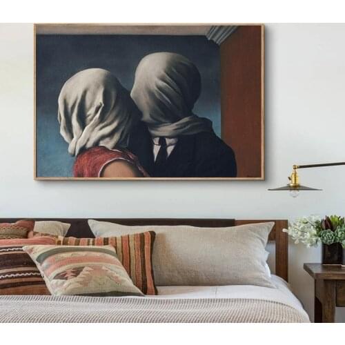 Rene Magritte The Lover Canvas Paintings On the Wall Art Posters And Prints Surrealism Canvas ART Pictures Home Wall Decoration