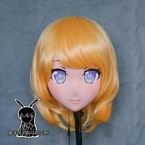 KM292) Handmade Female Resin Cosplay Japanese Role Play Anime Character Kigurumi Mask Crossdresser Doll Transgender Mask