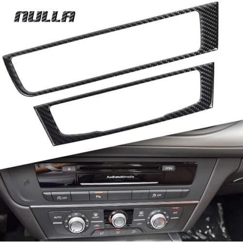 NULLA Carbon Fiber Car Interior Center Control Buttons CD Panel Cover Decoration Sticker for AUDI A6 C7 2012 2013 2014 2015