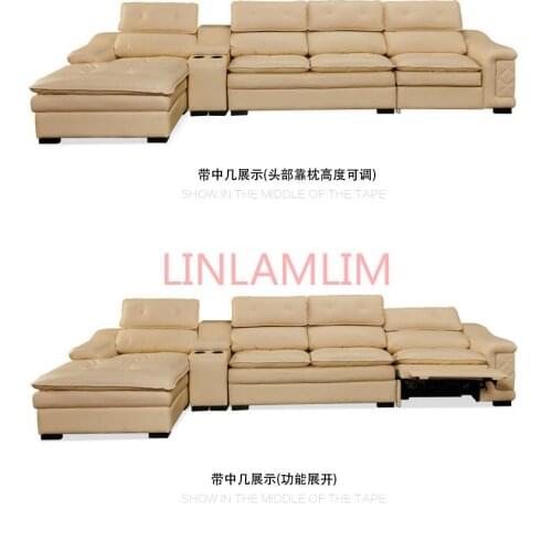 Living room Sofa set диван мебель кровать muebles de sala L shape recliner genuine leather sofa cama puff asiento sala futon